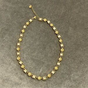 Fifth Avenue Collection gold tone light green clear crystal rhinestone necklace